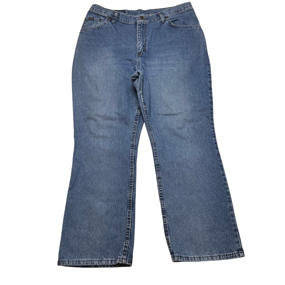 Riders Jeans Womens 18W Blue Denim Straight Leg High Rise 100% Cotton 157742H